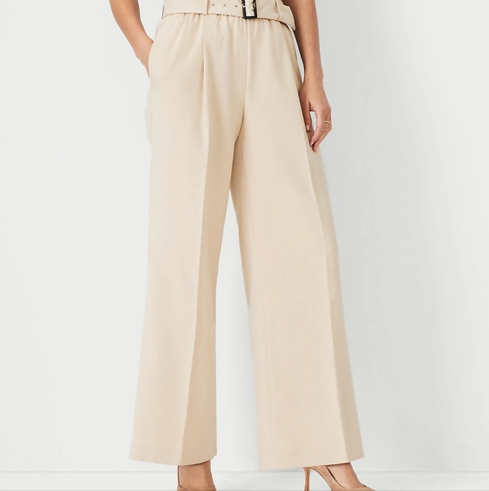 Petite Belted Wide Leg Pant S/M